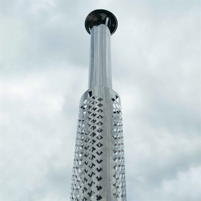 Stainless steel chimney with a heat guard