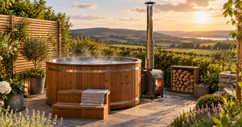 Golden Hour Countryside Hot Tub Retreat