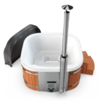 Square Hot Tub - Thermowood - White - Standard - No Massage