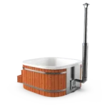 Square Hot Tub - Thermowood - White - Standard - No Massage