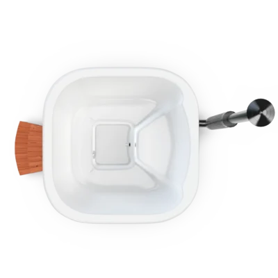 Square Hot Tub - Thermowood - White - Standard - No Massage
